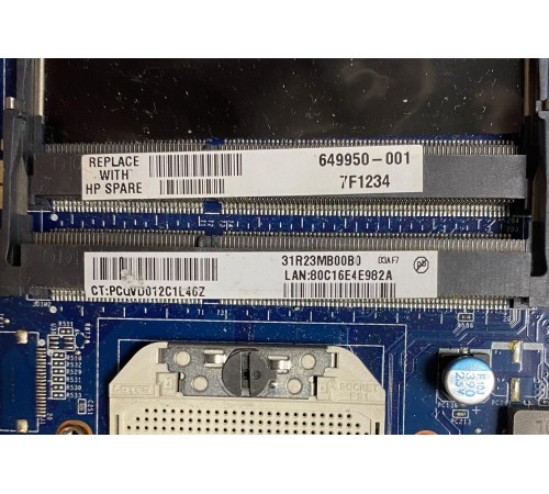 Материнская плата для ноутбука HP G6-1000, G7-1000 (649950-001), с разбора, исправная