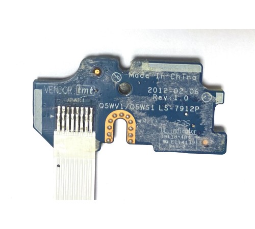 *Б/У* Кнопка включения (старта) для ноутбука Acer Aspire E1-571, E1-571G (LS-7912P), с разбора