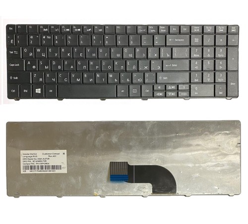 Клавиатура для ноутбука Acer Aspire E1-521, E1-531, E1-571; Packard Bell LE11, TE69 черная, с разбора