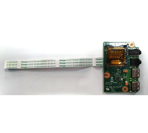 *Б/У* Плата расширения 2x USB + 2x Audio + Card Reader для ноутбука DNS 0158957 (A15YA IO BOARD REV:2.0), с разбора