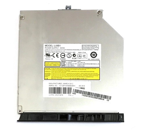 *Б/У* Привод DVD/RW + крышка привода для ноутбука Lenovo IdeaPad G570, G575 (UJ8B1), с разбора