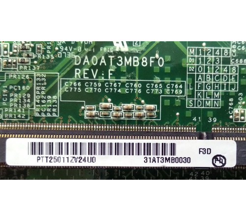 Материнская плата для ноутбука HP Pavilion DV6630er (DA0AT3MB8F0 REV: F), с разбора, неисправная