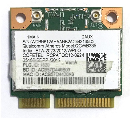 *Б/У* WiFi + Bluetooth модуль для ноутбука Acer Aspire ES1-512 (QCWB335), с разбора