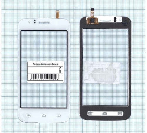 Сенсорное стекло (тачскрин) Explay Atom белое