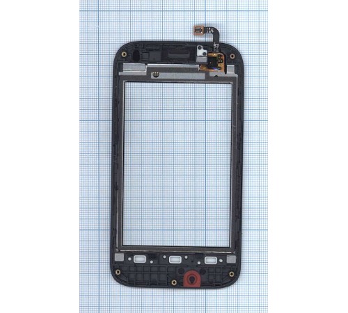 Сенсорное стекло (тачскрин) Huawei Ascend Y210 с рамкой черный