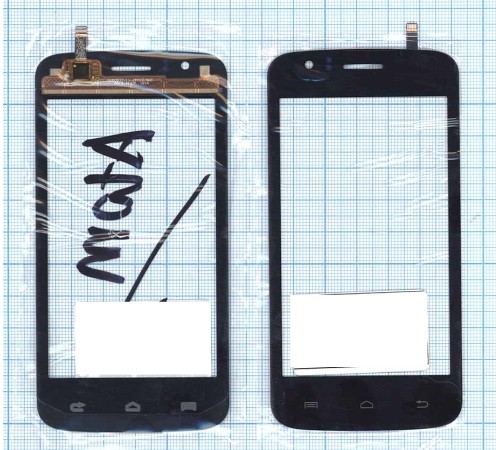 Сенсорное стекло (тачскрин) Explay Atom черное