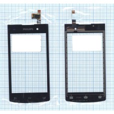 Сенсорное стекло (тачскрин) Philips S301 черное