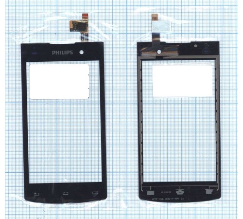 Сенсорное стекло (тачскрин) Philips S301 черное
