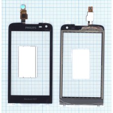 Сенсорное стекло (тачскрин) Philips W736 черный