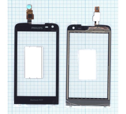 Сенсорное стекло (тачскрин) Philips W736 черный