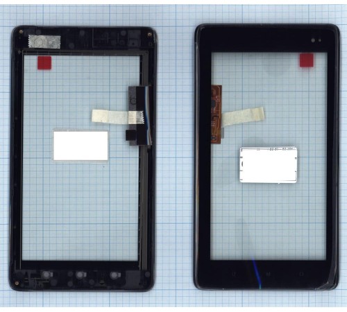 Сенсорное стекло (тачскрин) Huawei Ideos S7 Slim S7-201u черный с рамкой