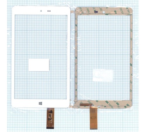 Сенсорное стекло (тачскрин) HSCTP-489-8 (209*121 mm) белое