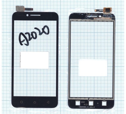 Сенсорное стекло (тачскрин) Lenovo Vibe C (A2020) черное