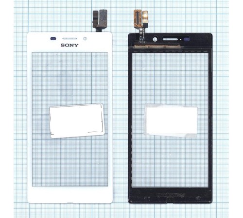 Сенсорное стекло (тачскрин) Sony Xperia M2 Aqua белое