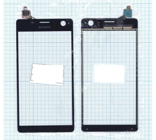 Сенсорное стекло (тачскрин) Sony Xperia C4 черный