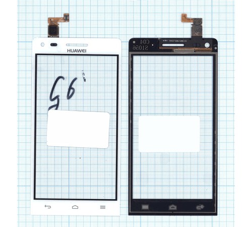 Сенсорное стекло (тачскрин) Huawei Ascend G6 белое