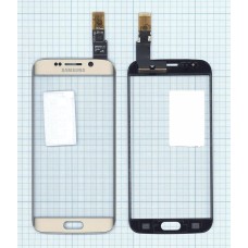 Сенсорное стекло (тачскрин) Samsung Galaxy S6 Edge золотистое