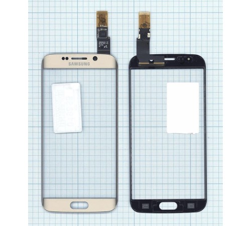 Сенсорное стекло (тачскрин) Samsung Galaxy S6 Edge золотистое