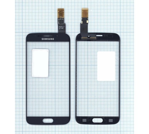 Сенсорное стекло (тачскрин) Samsung Galaxy S6 Edge синий
