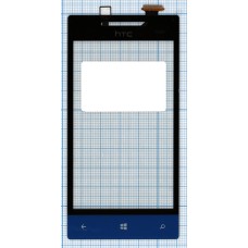 Сенсорное стекло (тачскрин) HTC Windows Phone 8S (A620e) черное с синим