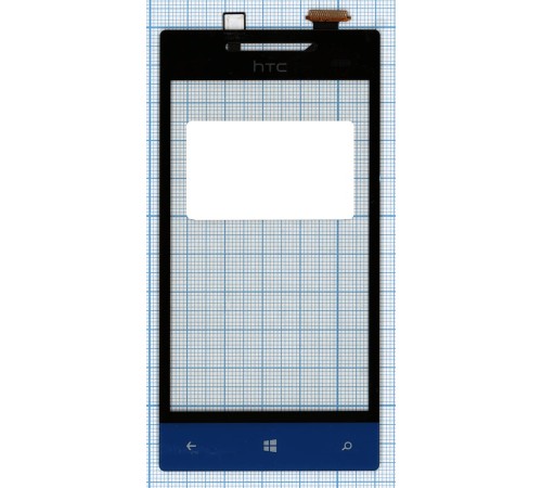 Сенсорное стекло (тачскрин) HTC Windows Phone 8S (A620e) черное с синим