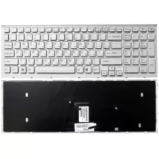 Клавиатура для ноутбука Sony Vaio VPC-EB белая (белая рамка) [10101]