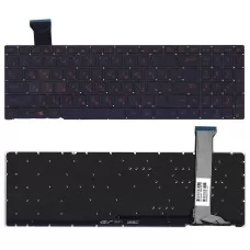Клавиатура для ноутбука Asus GL552VW, G551J, G771, GL552, GL752, N751 черная с красной подсветкой [11660]
