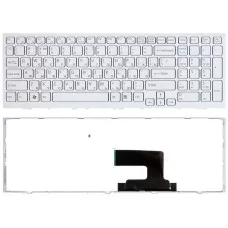 Клавиатура для ноутбука Sony Vaio VPC-EH (RU) белая, белая рамка [10103]