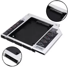 Переходник, салазки дополнительного HDD / SSD SATA-III кредл в отсек CD/DVD 12.7 mm, алюминий [HDDROM-12A]