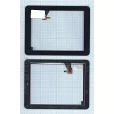 Сенсорное стекло (тачскрин) Explay M2 3G / Explay D8.2 3G (080209-01A-V1) черное с рамкой